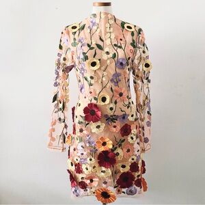 TAYLOR SWIFT Inspired Floral Embroidered Tulle Mini Dress